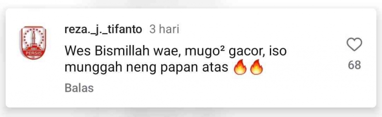 comments from Instagram posts Persis Solo solo