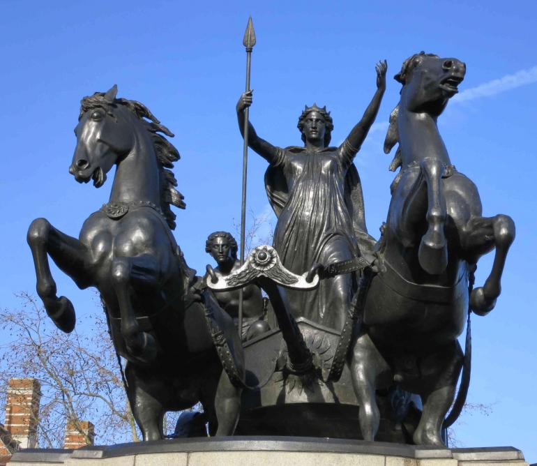 The statue Boadicea and Her Daughters near Westminster Pier, London. (Paul Walter)