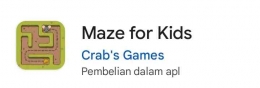 Aplikasi Maze for Kids (Sumber: Screenshot/Aura Angelina)
