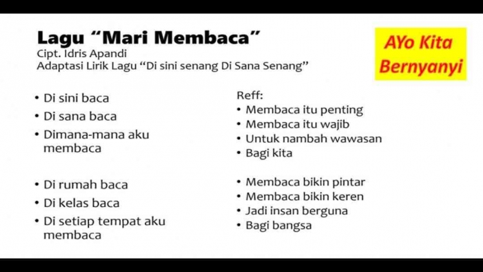 lagu mari membaca/dokpri