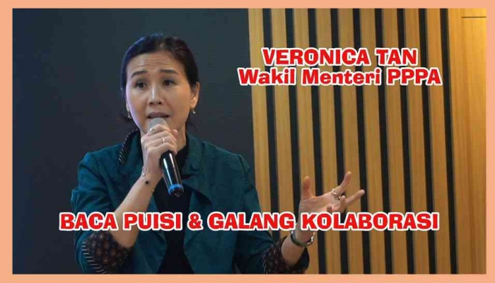 Veronica Tan, Wakil Menteri Kemen PPPA, baca puisi dan galang kolaborasi dengan seniman. Foto: Isson Khairul