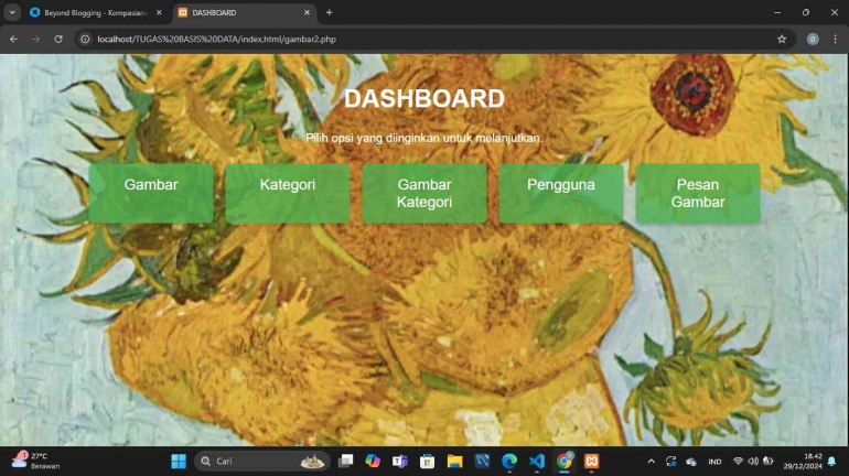 Gambar 5. Halaman Dashboard(dok.pribadi)