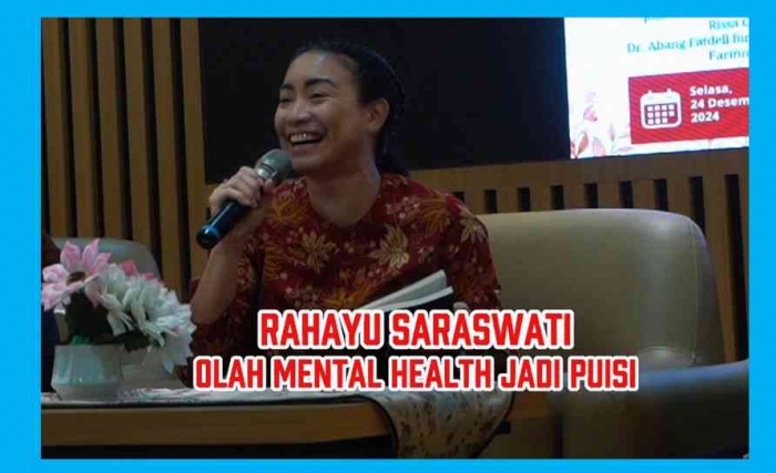 Rahayu Saraswati mengolah mental health menjadi puisi. Foto: Isson Khairul