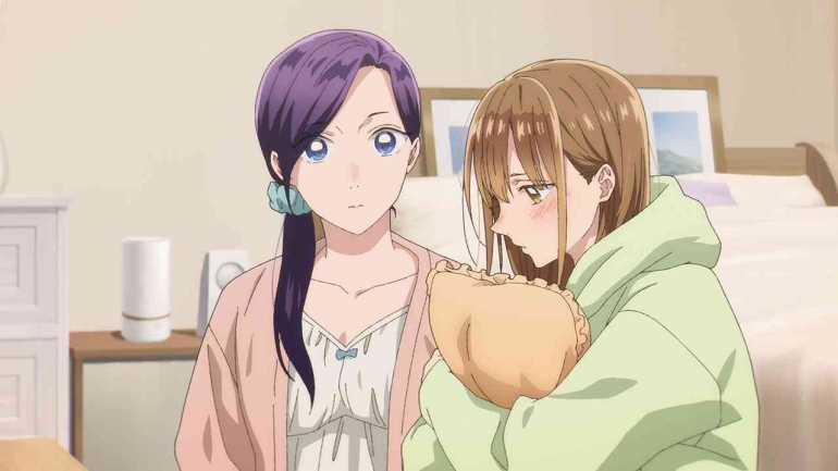 Sinopsis dan Nonton Anime Blue Box Episode 21, Chinatsu Menginap di Karen (aonohako-anime.com)