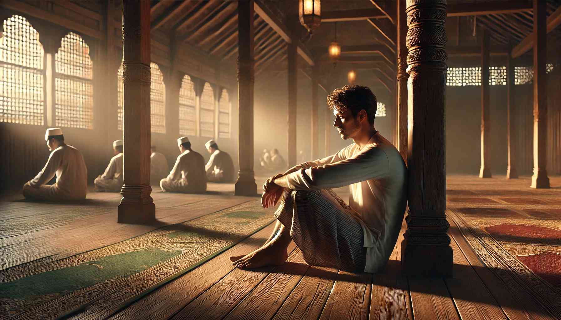 Ilustrasi subuh kesepuluh Ramadan di pojokan surau. (ilustrasi by AI)