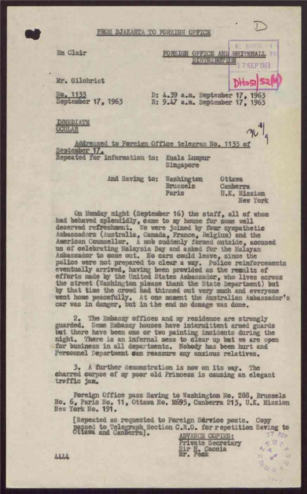 Surat Diplomatik dari Kedubes Inggris di Indonesia (Sumber Gambar: AM Digital)