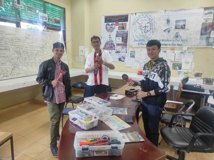 (Self-source of photo) Prof. Elim, Mr. Ryan Tutuarima. B.Sc, M.Eng (candidate), and Kaswan, S.Si.