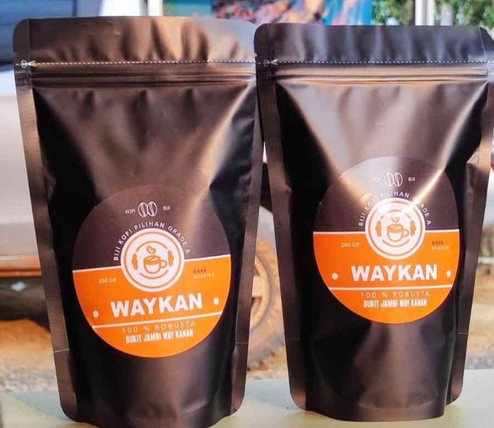Produk UMKM Kopi WayKana, produk trio IRT Sarinem, Susi, Santi di Belida, Bukit Jambi, Gunung Katun, Baradatu, Way Kanan (dok foto: Greg Nafanu)