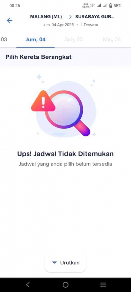 Jadwal tidak ditemukan. - Dokpri