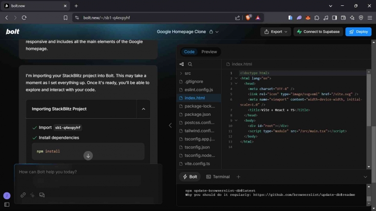bolt code editor