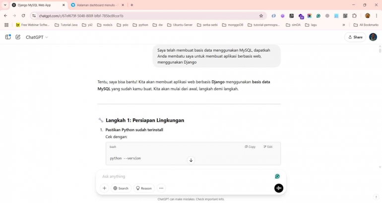 Gambar tangkapan layar prompt di chatgpt, dok. Pribadi