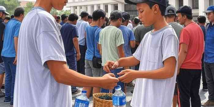 Bocah Pedagang Asongan (Sumber: diproses menggunakan AI Grox)