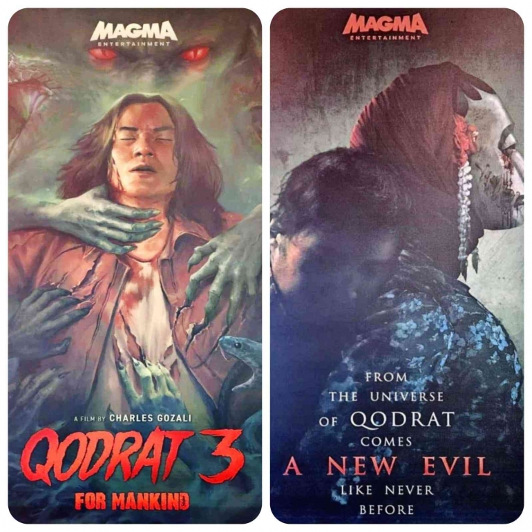 Konsep poster 'Qodrat 3' dan 'A New Evil' di JAFF Market 2024 (akun X - @Jagoan_Kancil)