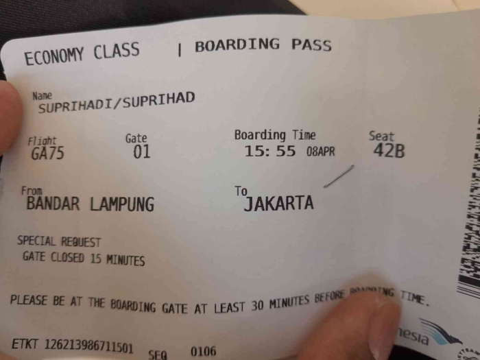 Tiket boarding pass (dokpri)