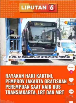 (Foto Bus Transjakarta(Sumber: Akun Tiktok Liputan6 SCTV)