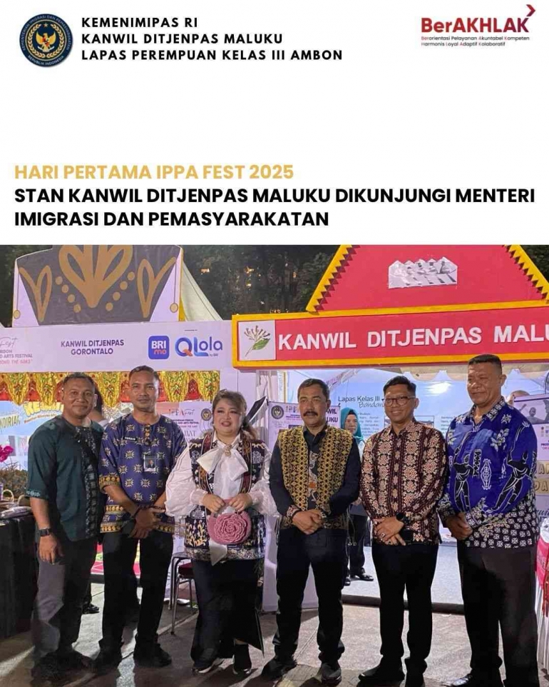 Hari Pertama IPPA Fest 2025, Stan Kanwil Ditjenpas Maluku Dikunjungi ...