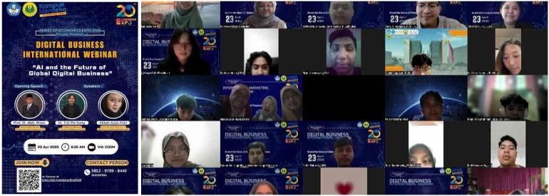 Sebagian Peserta International Webinar, Sumber: Zoom Digital Business International Webinar, 23 April 2025.