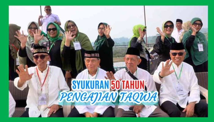 Perayaan sekaligus syukuran 50 tahun Pengajian Taqwa di Kampung Maghfirah, Bogor. Foto: Isson Khairul