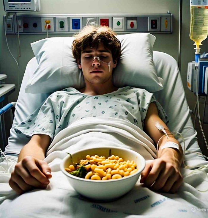 Penanganan medis siswa keracunan. Untunglah pada kasus keracunan di Bandung, tidak ada yang sampai harus rawat inap (ilustrasi dibuat dengan Meta AI)