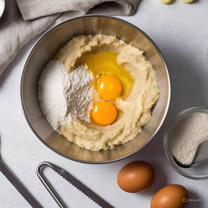 Campur semua bahan (ilustrasi dibuat dengan Meta AI)