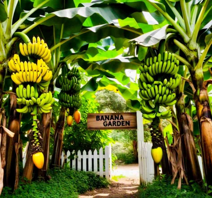 Kebun buah pisang (Ilustrasi dibuat dengan Meta AI)