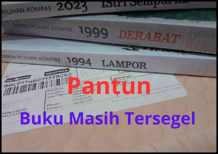 Pantun Buku Masih Tersegel, diolah dengan Canva Premium (dokpri)