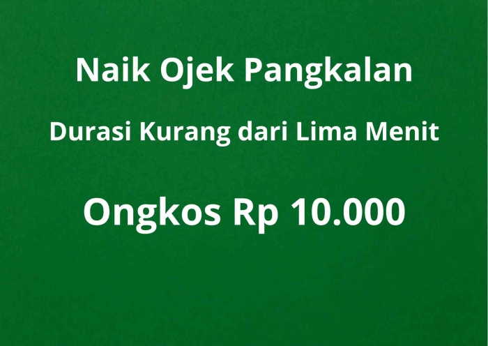 Ongkos naik ojek Rp 10.000 (dokpri)