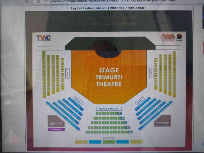 Tangkapan layar denah tempat duduk di Gedung Trimurti (dokpri)