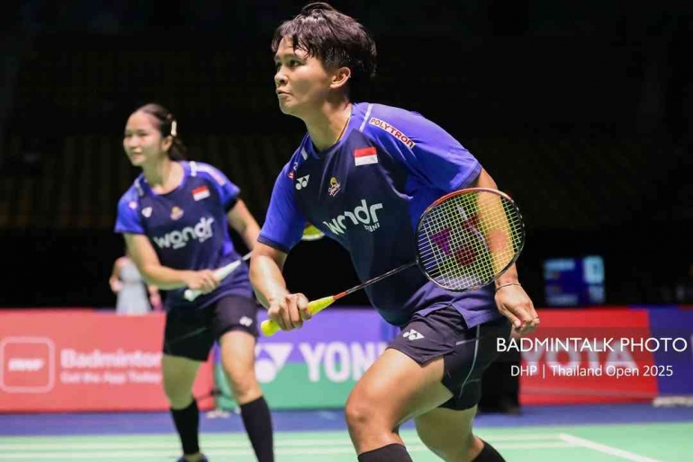 Potret Trias/Rachel di babak 16 besar hari ini(Sumber: Instagram @badmintontalk_com)