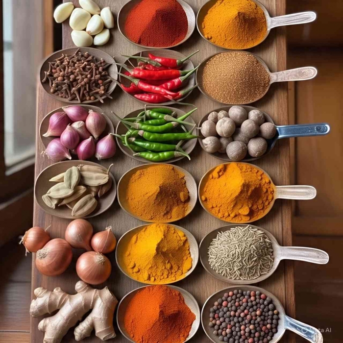 Bumbu rempah yang dihaluskan (ilustrasi dibuat dengan Meta AI)