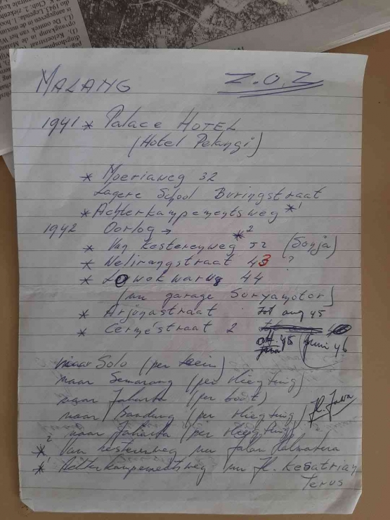Catatan Wim Oosterhuis - Dok. Tjahjana Indra Kusuma