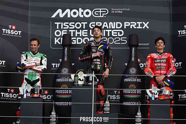 Podium MotoGP Sirkuit Silverstone, Britania Raya. Sumber: getty images.
