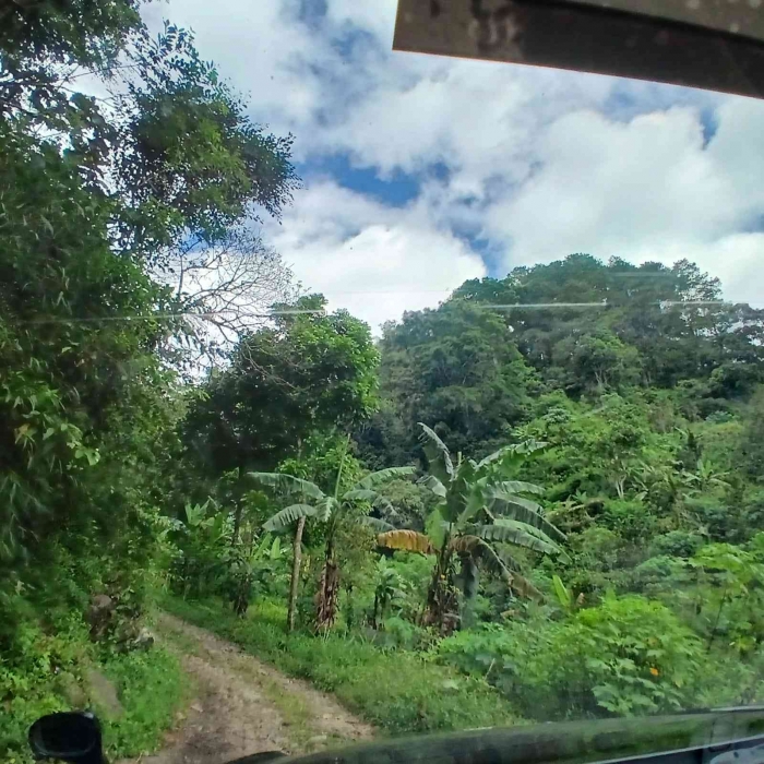 Mulai masuk jalur tak beraspal (dokumentasi pribadi: Isti Yogiswandani)