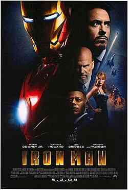 Poster film Ironman. (Sumber: Wikipedia/https://id.wikipedia.org/wiki/Iron_Man_(film))