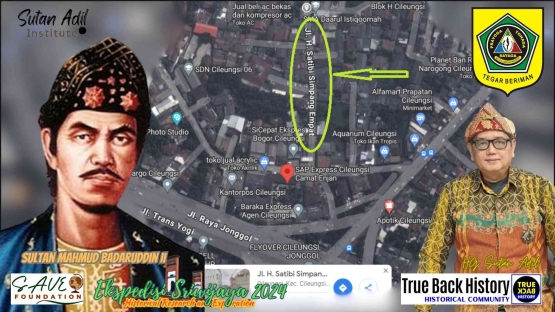 Flayer Artikel “Ternyata RH Satibi, Tokoh Pendiri Cileungsi Bogor adalah Cicit Sultan Mahmud Badaruddin II dari Palembang” di Kompasiana.com.