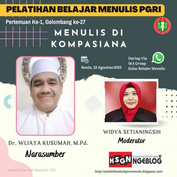 Omjay menjadi narasumber menulis di KBMN PGRI/dokpri