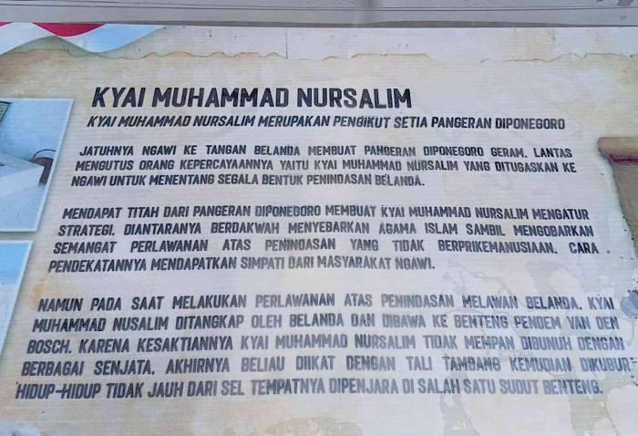 Kyai Muhammad Nursalim, ulama yang dimakamkan di dalam benteng Pendem Van den Bosch Ngawi (dokumentasi pribadi: Isti Yogiswandani)