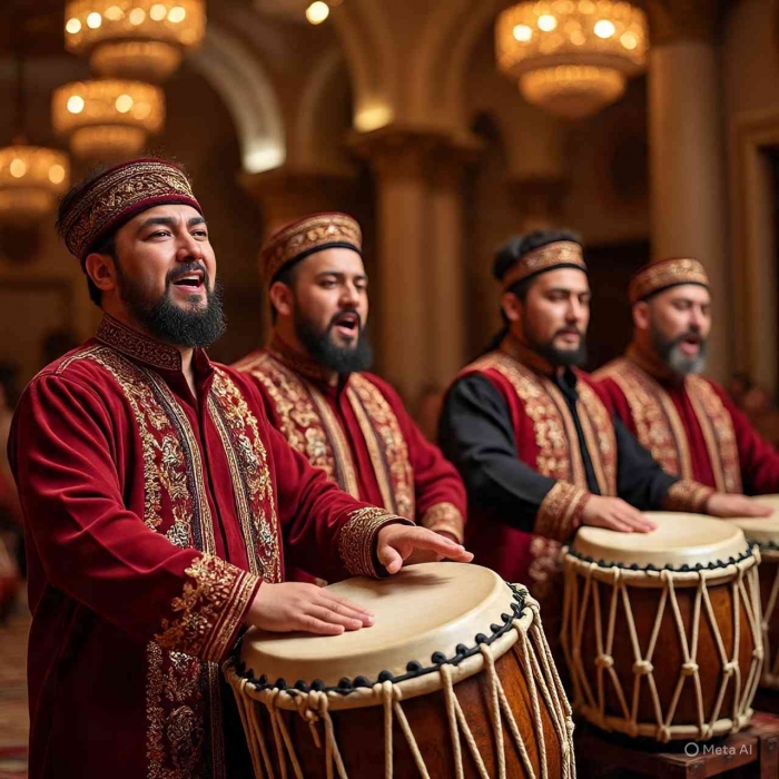 Musik rebana(ilustrasi dibuat dengan Meta AI)