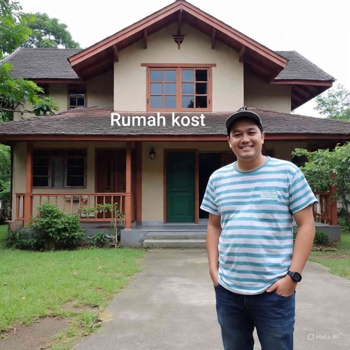 Rumah kost sebagai sumber passive income (ilustrasi dibuat dengan Meta AI)