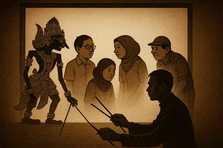 Wayang Tanpa Kelir. Sumber: https://sora.chatgpt.com/g/gen_01jzdxsfh1ez8a5mb9raa7vjta