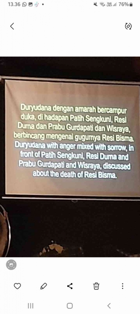 Deskripsi adegan pertunjukan WO (dokpri)