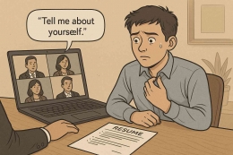 Wawancara kerja Gen Z: Tegang tapi penuh harapan./Ilustrasi Gambar dihasilkan dengan bantuan AI. Jumat, (18/7/2025)