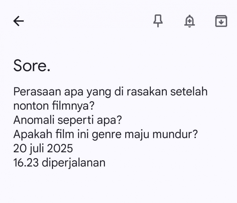 Dok. Pribadi. Bagaimana cara jawabnya? Setelah nonton filmnya terjawab semua deh