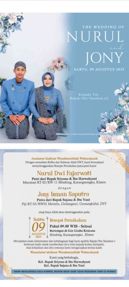 Undangan resepsi di Klaten (dokpri)