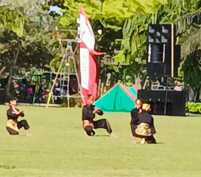 Madiun Kampung Pesilat: Pementasan Pencak Silat dalam Apel Pramuka Tampil Memukau|Dokumentasi pribadi|Isti Yogiswandani)