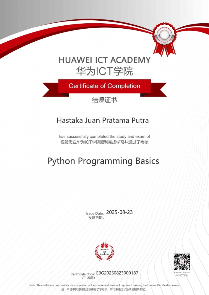 Sertifikasi Python Programming Basics dari Huawei ICT Academy Diraih ...
