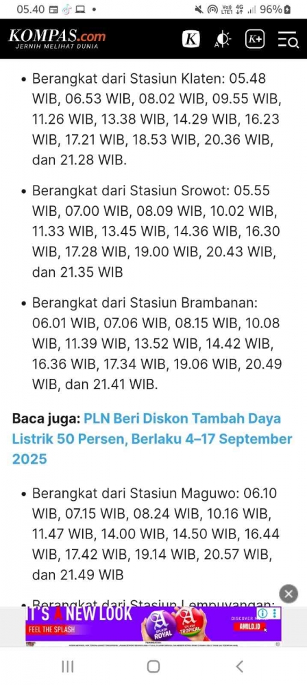 Jadwal KRL dari Klaten (dokpri)