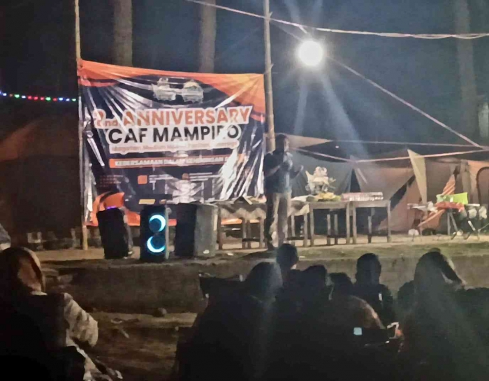 Sambutan Ketua Pelaksana 2nd anniversary CAF Mampiro, Om Arif Santoso (Dokumentasi pribadi: Isti Yogiswandani)