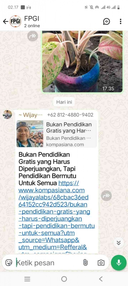 Tulisan Omjay di kompasiana/dokpri