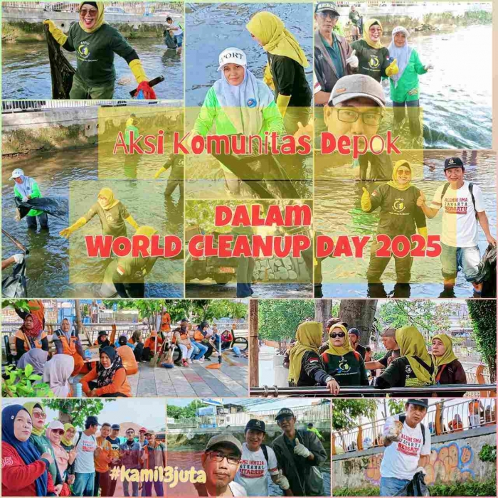 Kompilasi foto aksi komunitas Depok dalam World Cleanup Day 2025 (Foto: SULTANI)
